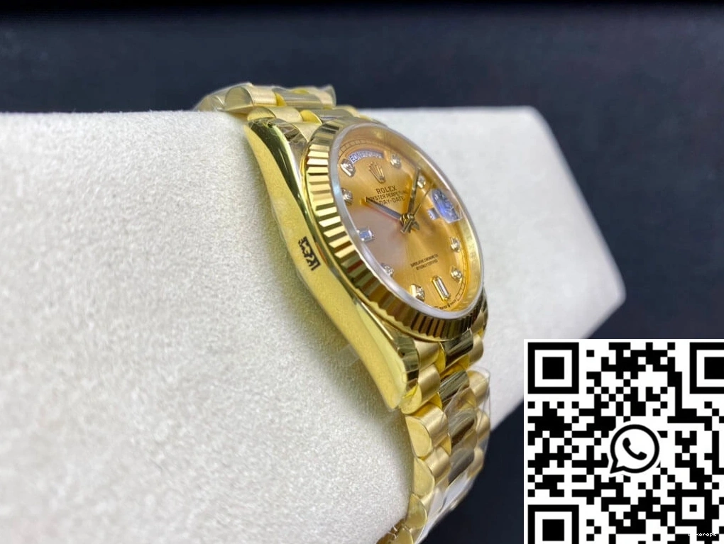 Day-Date Champagne Yellow Dial Factory M128238-0008 EW Gold Rolex 0130